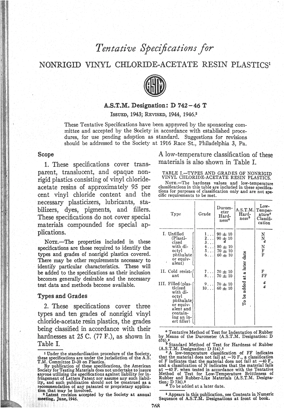 ASTM D742 - 46T scan.pdf_第1页