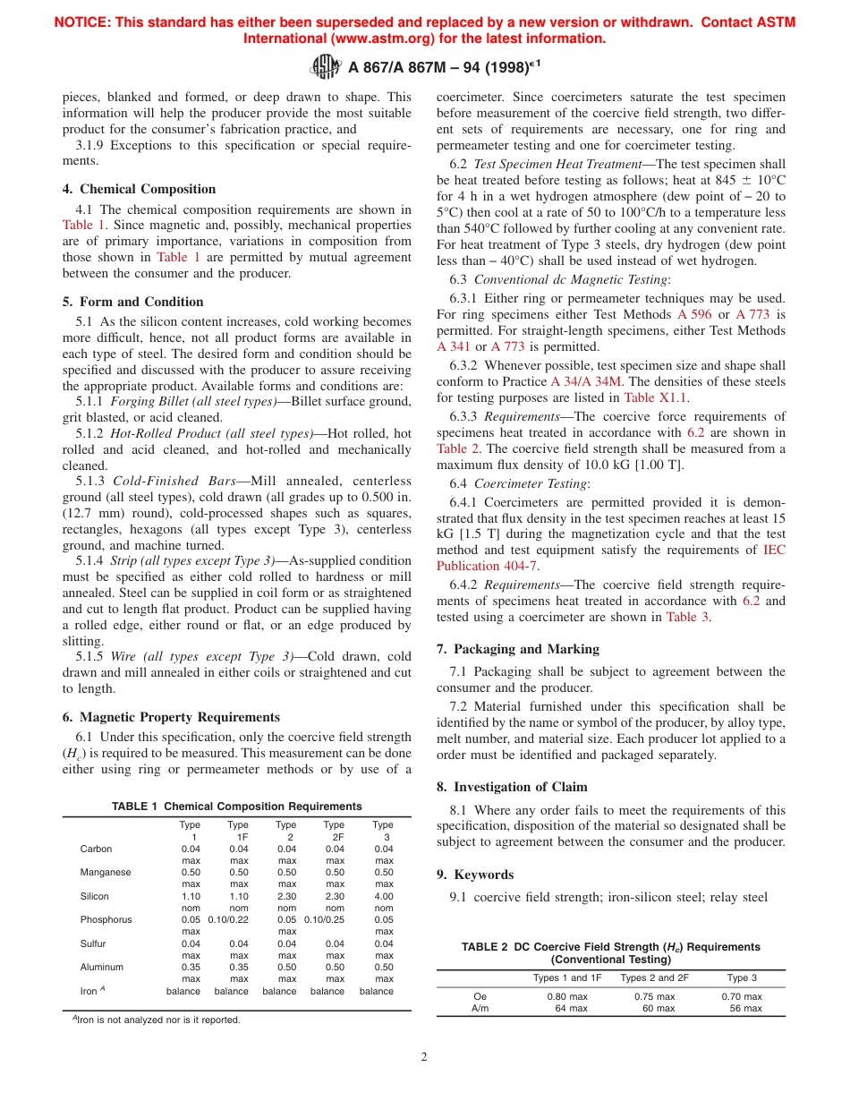 ASTM A867 - A 867M - 94 (1998)e1.pdf_第2页