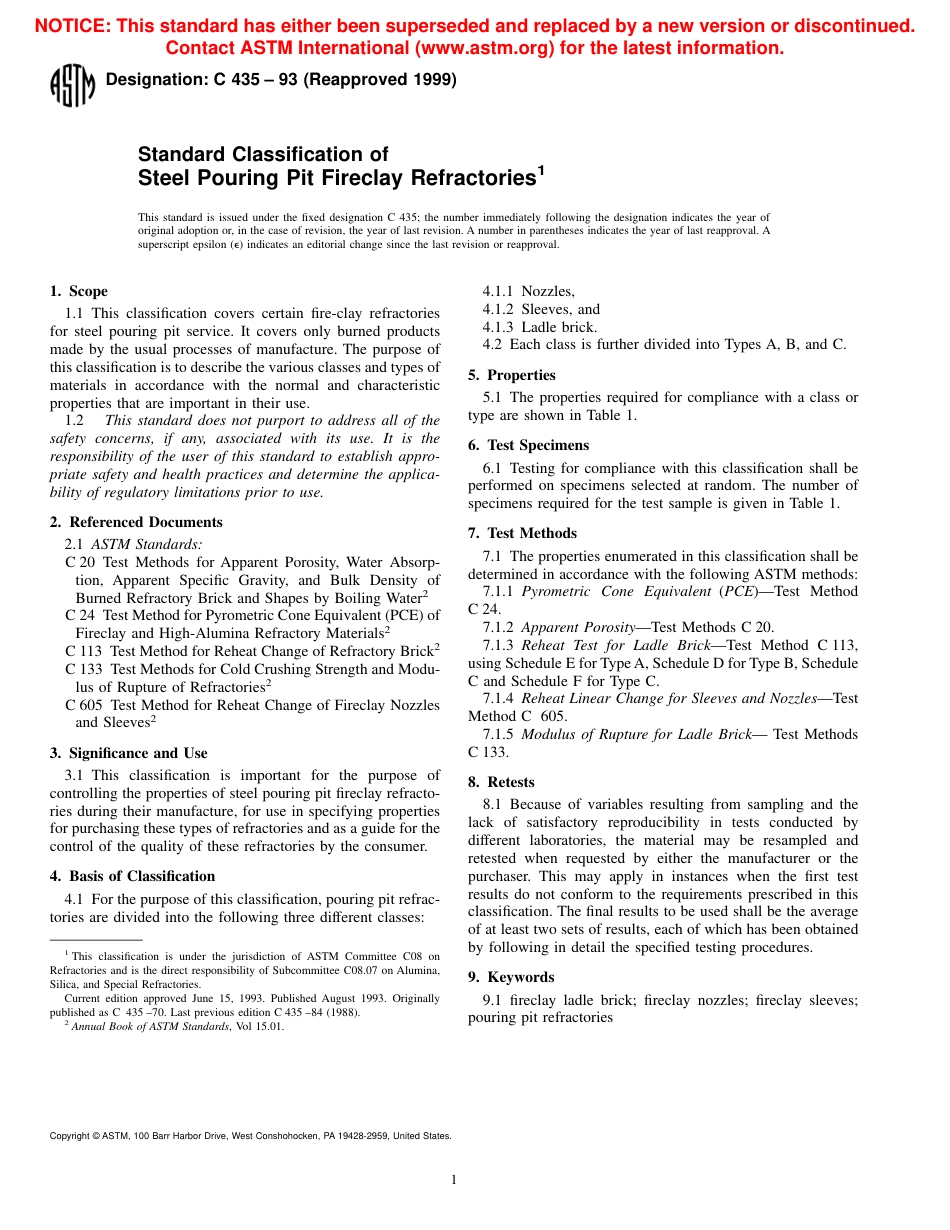 ASTM C435 - 93 (1999).pdf_第1页