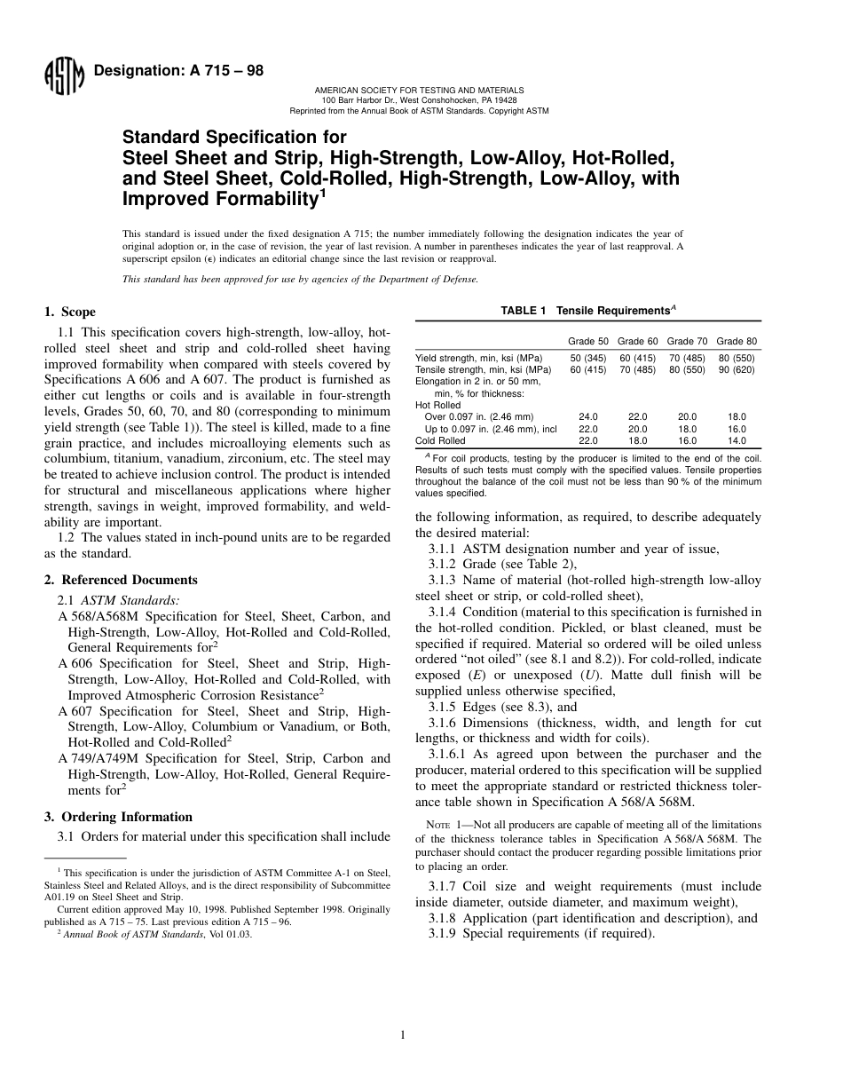 ASTM A715 - 98.pdf_第1页