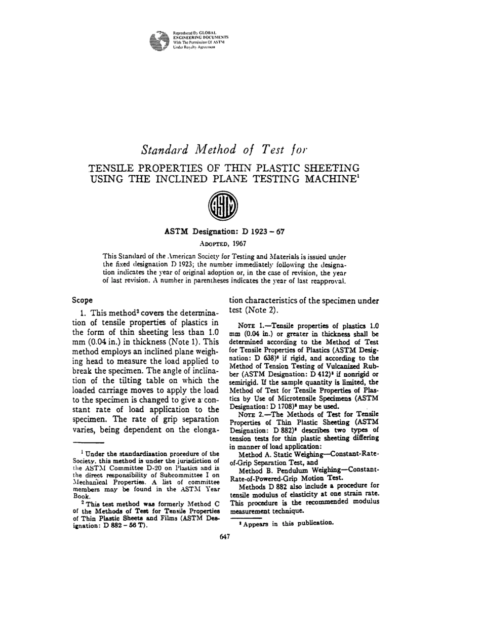 ASTM D1923 - 67 scan.pdf_第1页
