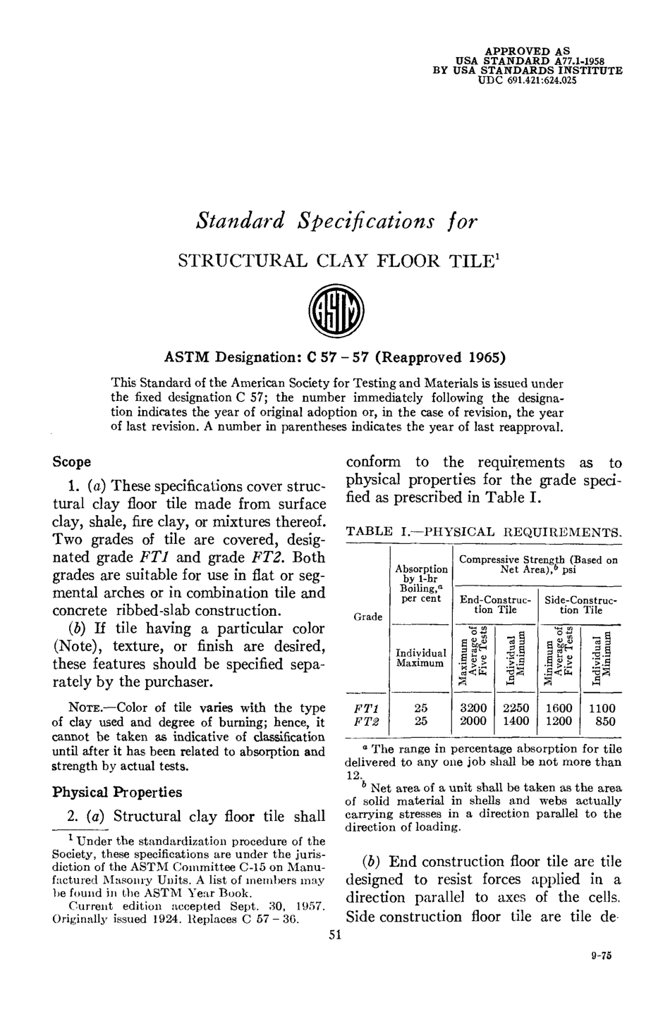 ASTM C57 - 57 (1965) scan.pdf_第1页