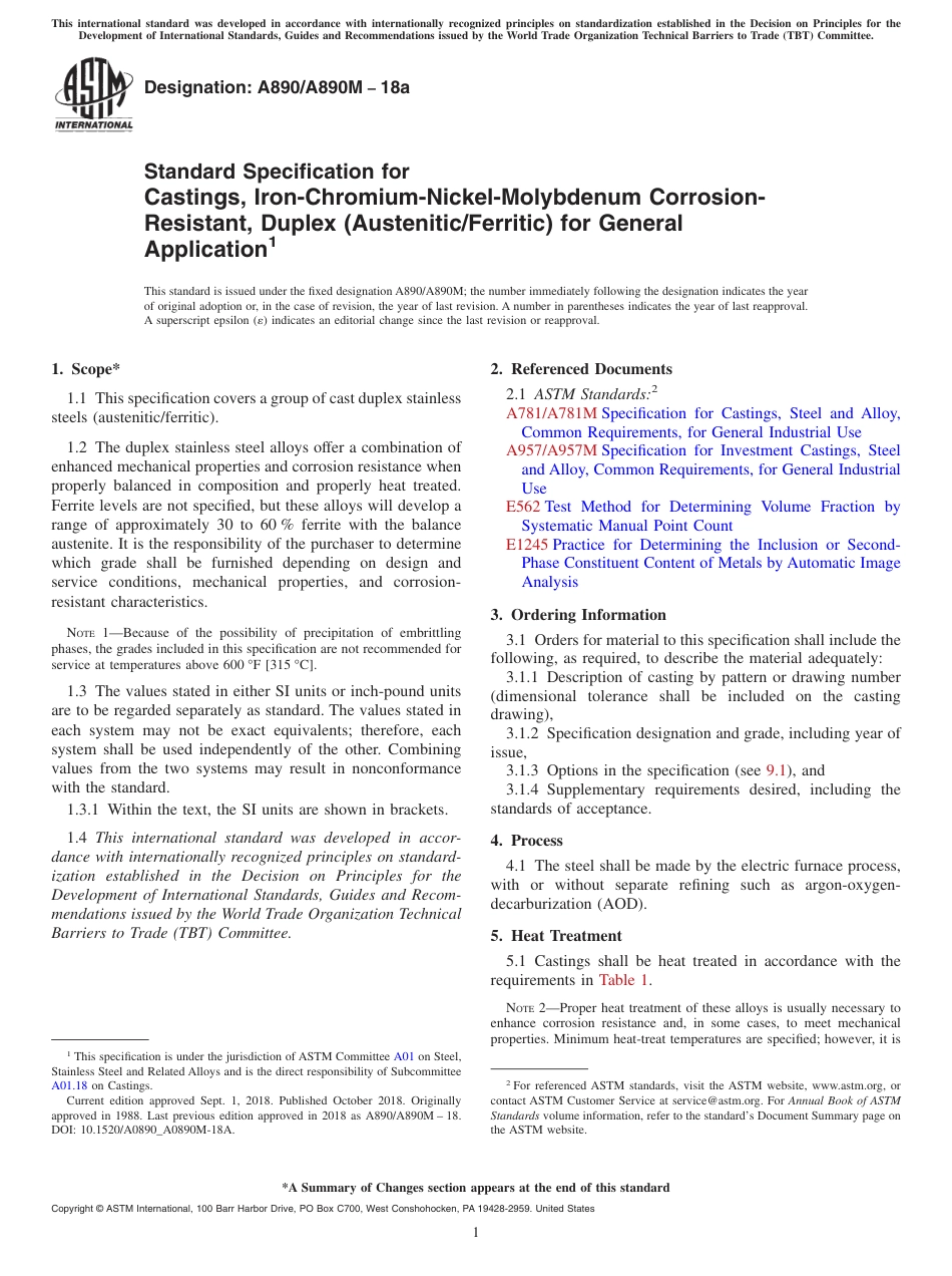 ASTM A890 - A 890M - 18a.pdf_第1页