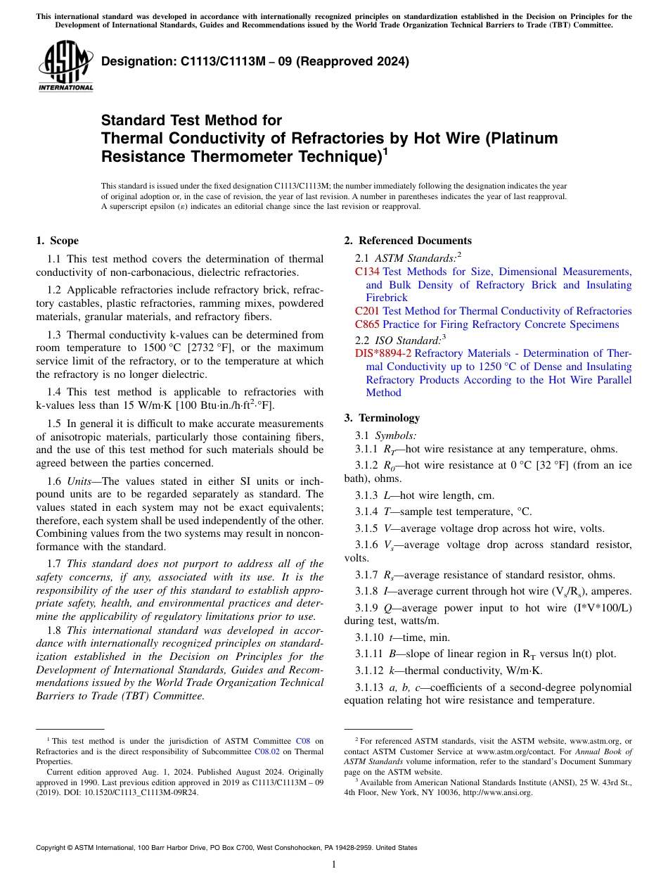 ASTM C1113 - C 1113M - 09 (2024).pdf_第1页