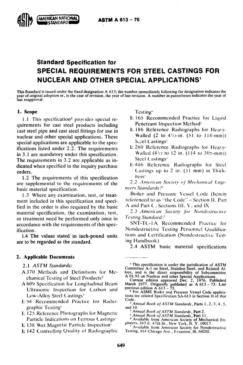 ASTM A613 - 76 scan.pdf_第1页