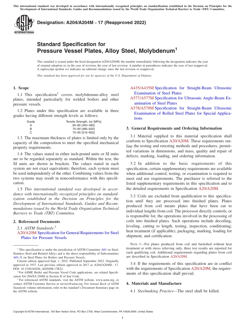 ASTM A204 - A 204M - 17 (2022).pdf_第1页