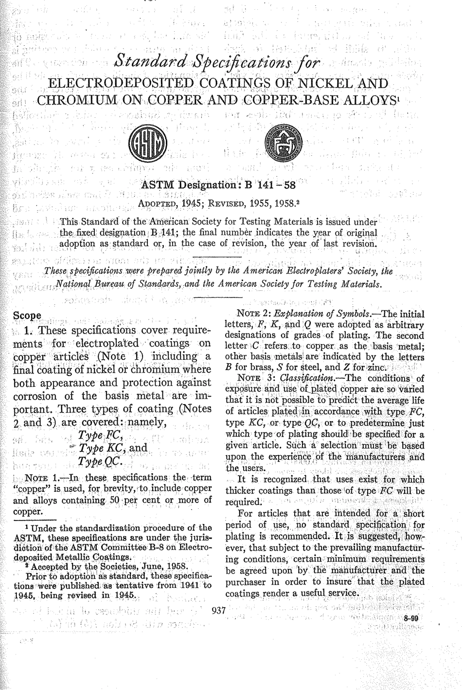 ASTM B141 - 58 scan.pdf_第1页