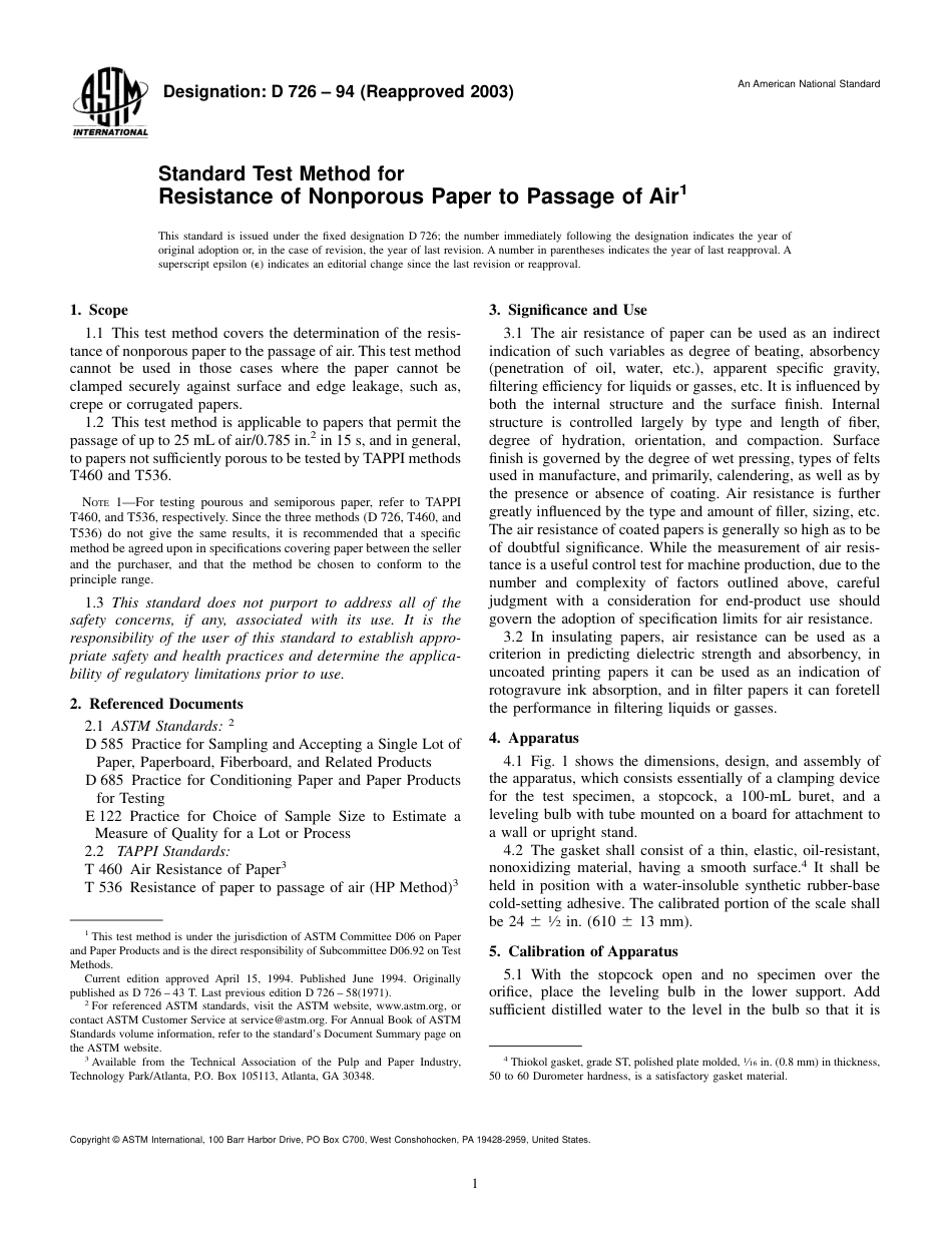 ASTM D726 - 94 (2003).pdf_第1页