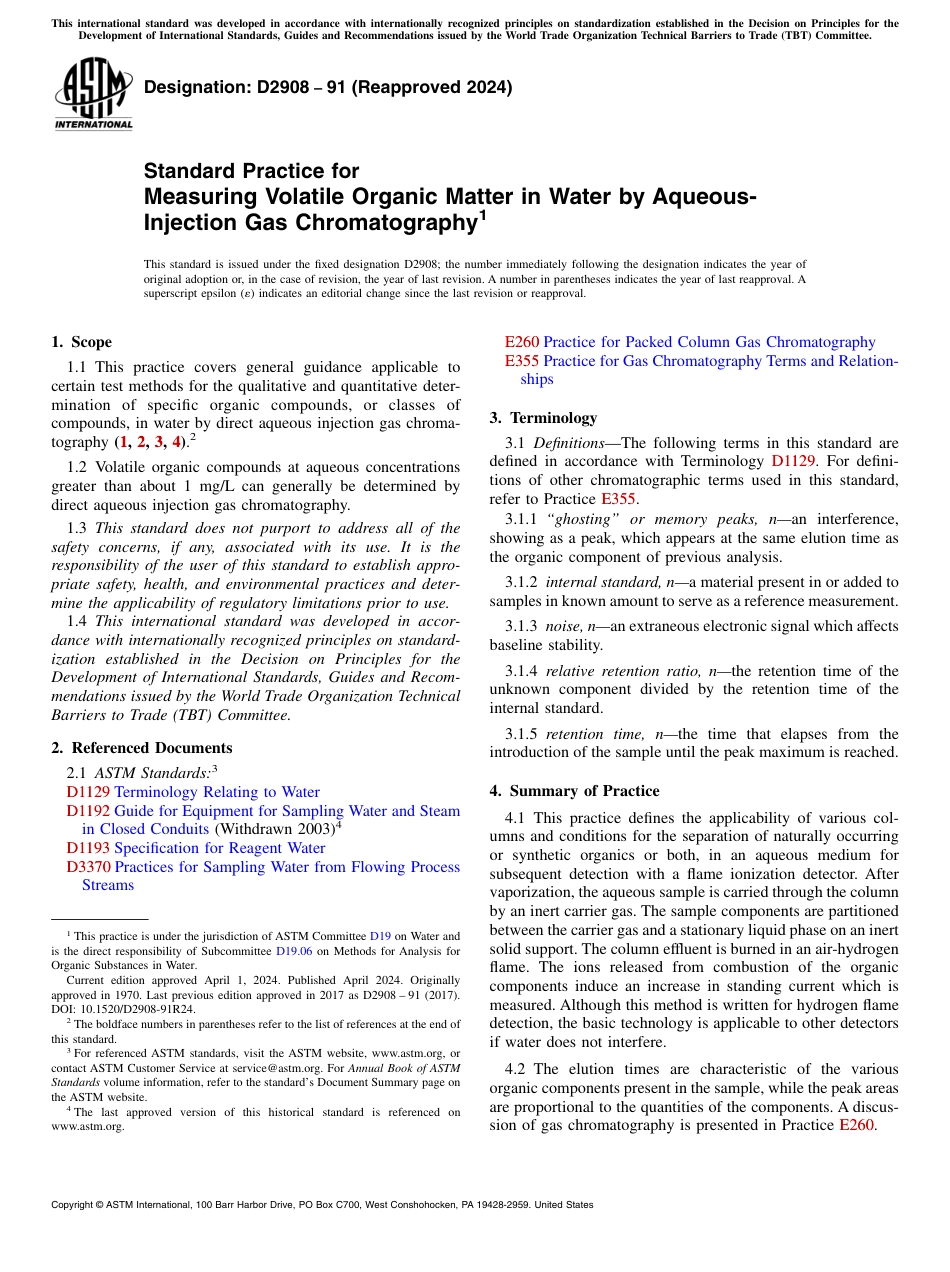 ASTM D2908 - 91 (2024).pdf_第1页