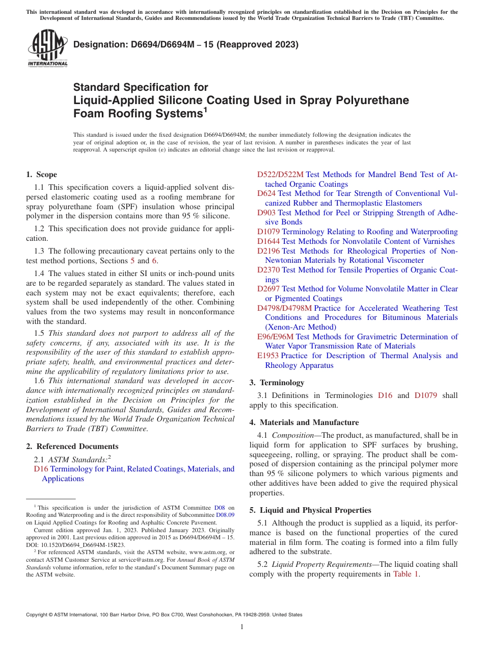 ASTM D6694 - D 6694M - 15 (2023).pdf_第1页