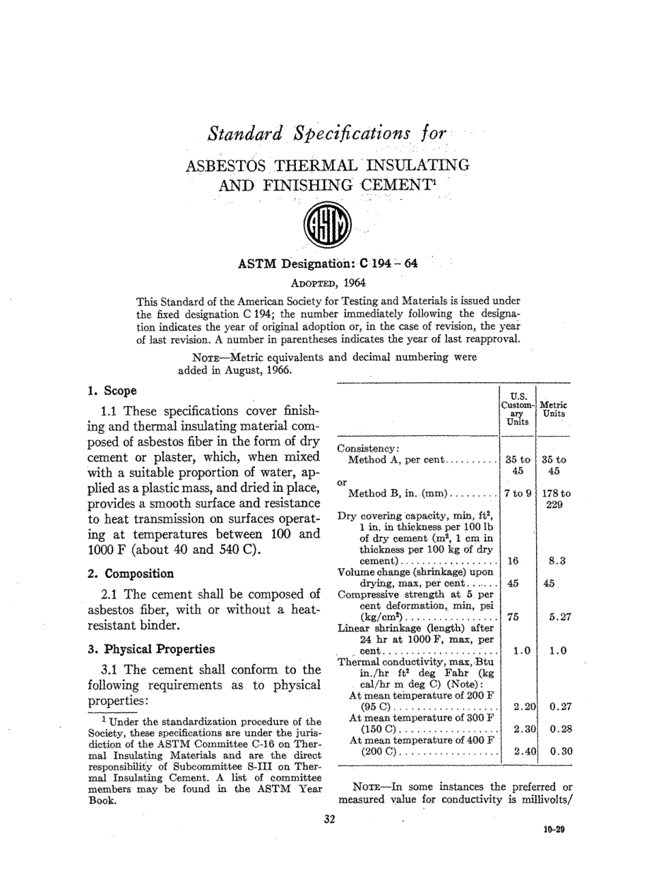 ASTM C194 - 64 scan.pdf_第1页