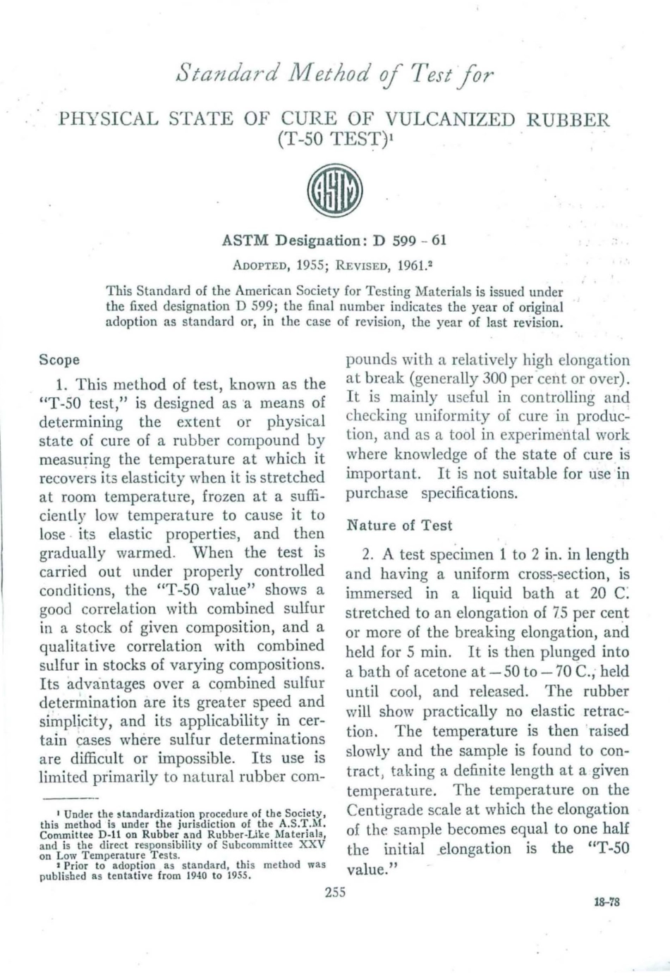 ASTM D599 - 61 scan.pdf_第1页