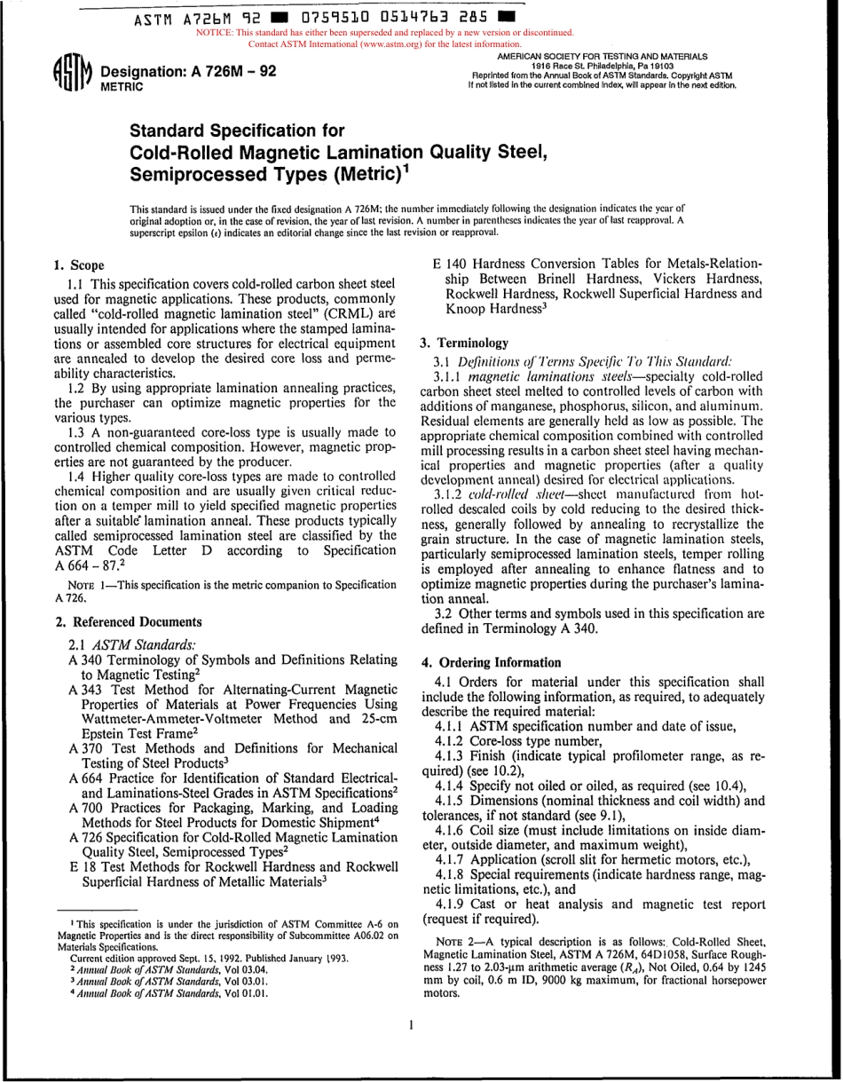 ASTM A726M - 92 scan.pdf_第1页