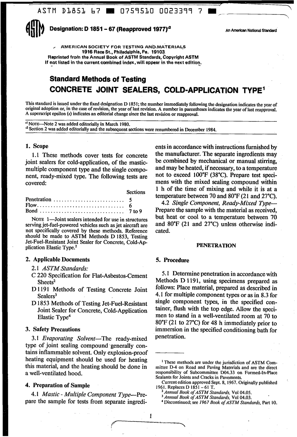 ASTM D1851 - 67 (1977)e2 scan.pdf_第1页