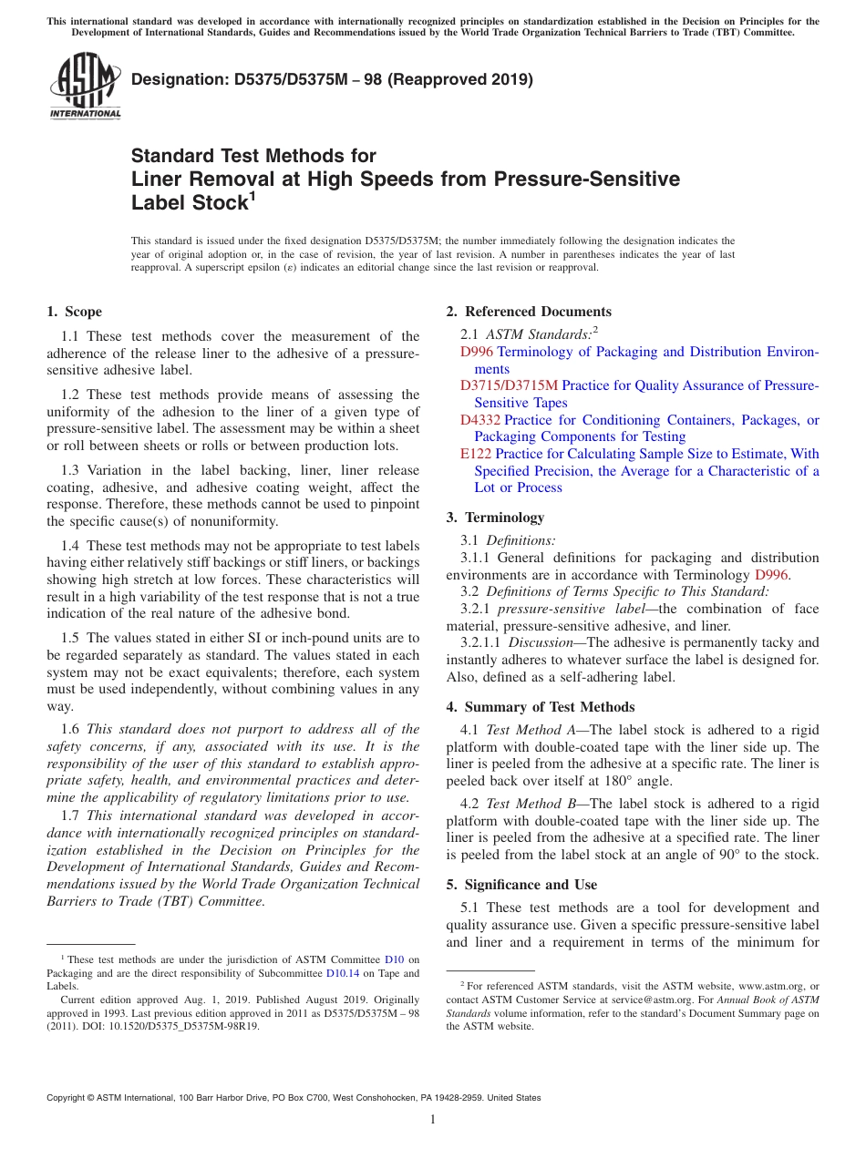 ASTM D5375 - D 5375M - 98 (2019).pdf_第1页