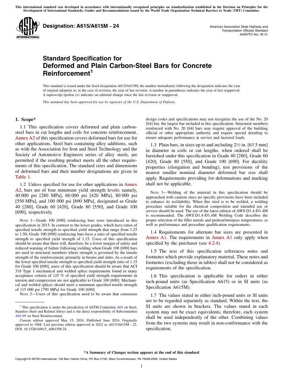 ASTM A615 - A 615M - 24.pdf_第1页