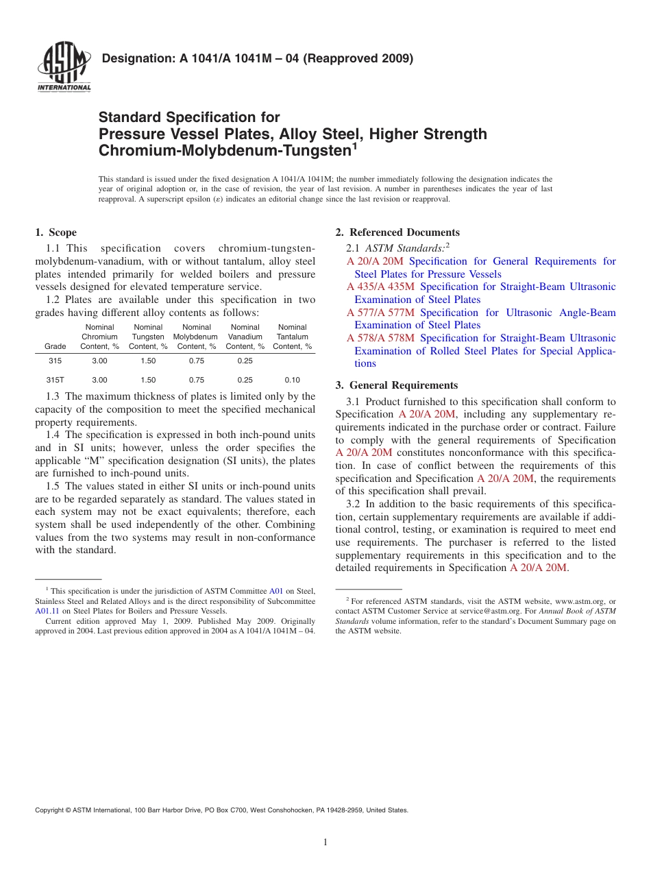 ASTM A1041 - A 1041M - 04 (2009).pdf_第1页