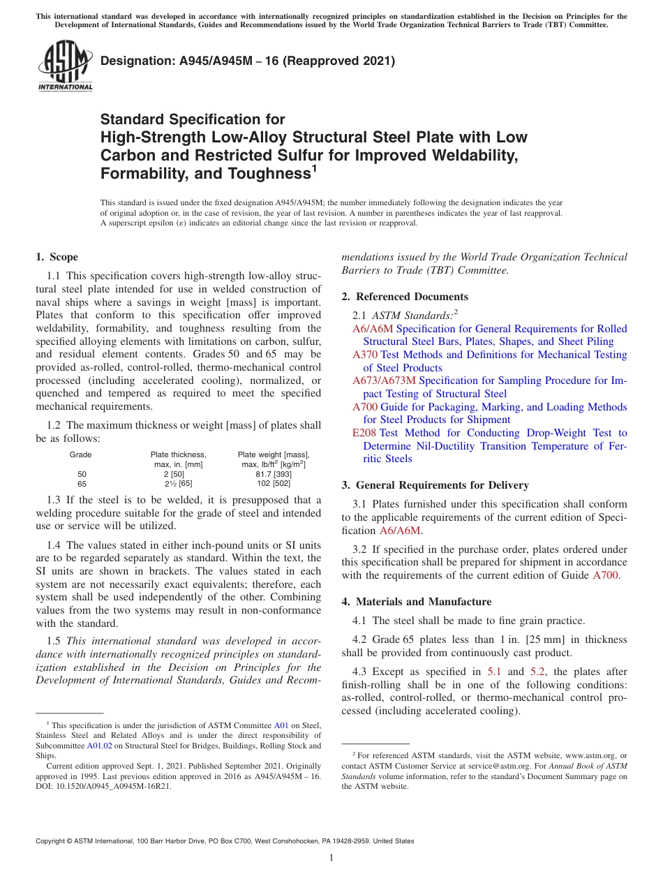 ASTM A945 - A 945M - 16 (2021).pdf_第1页