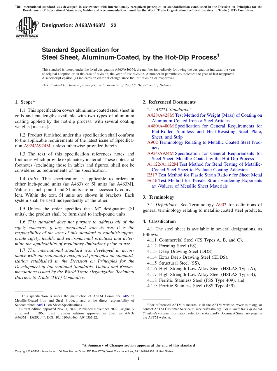 ASTM A463 - A 463M - 22.pdf_第1页