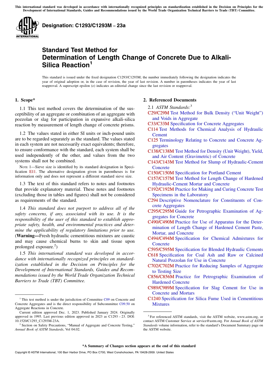 ASTM C1293 - C 1293M - 23a.pdf_第1页