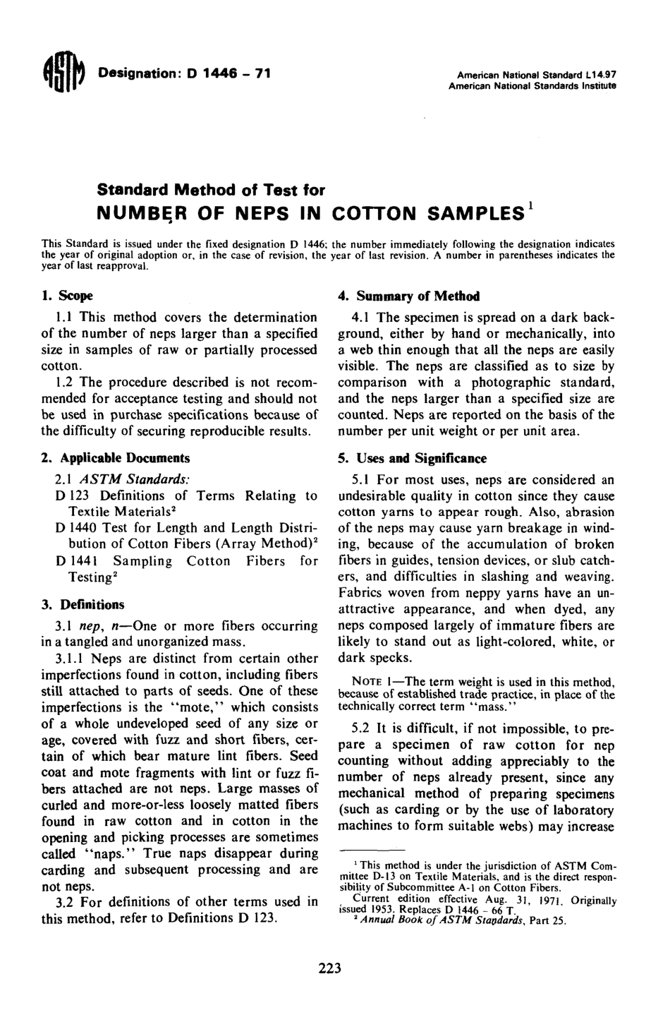 ASTM D1446 - 71 scan.pdf_第1页