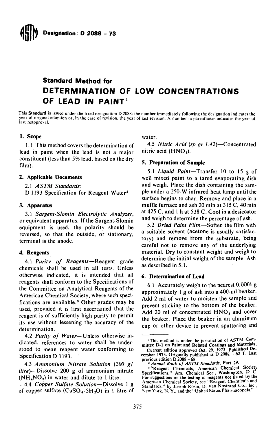 ASTM D2088 - 73 scan.pdf_第1页