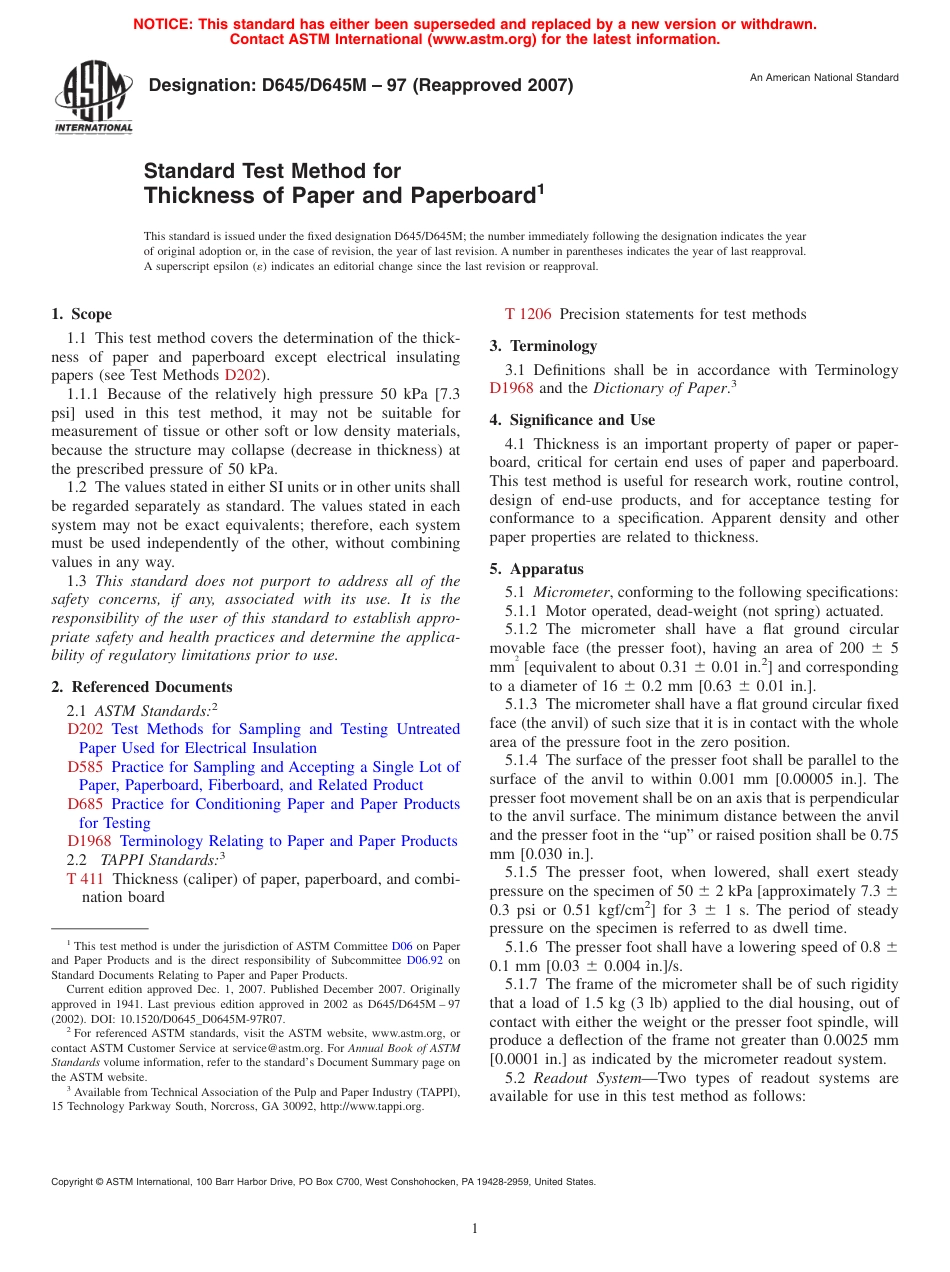 ASTM D645 - D 645M - 97 (2007).pdf_第1页