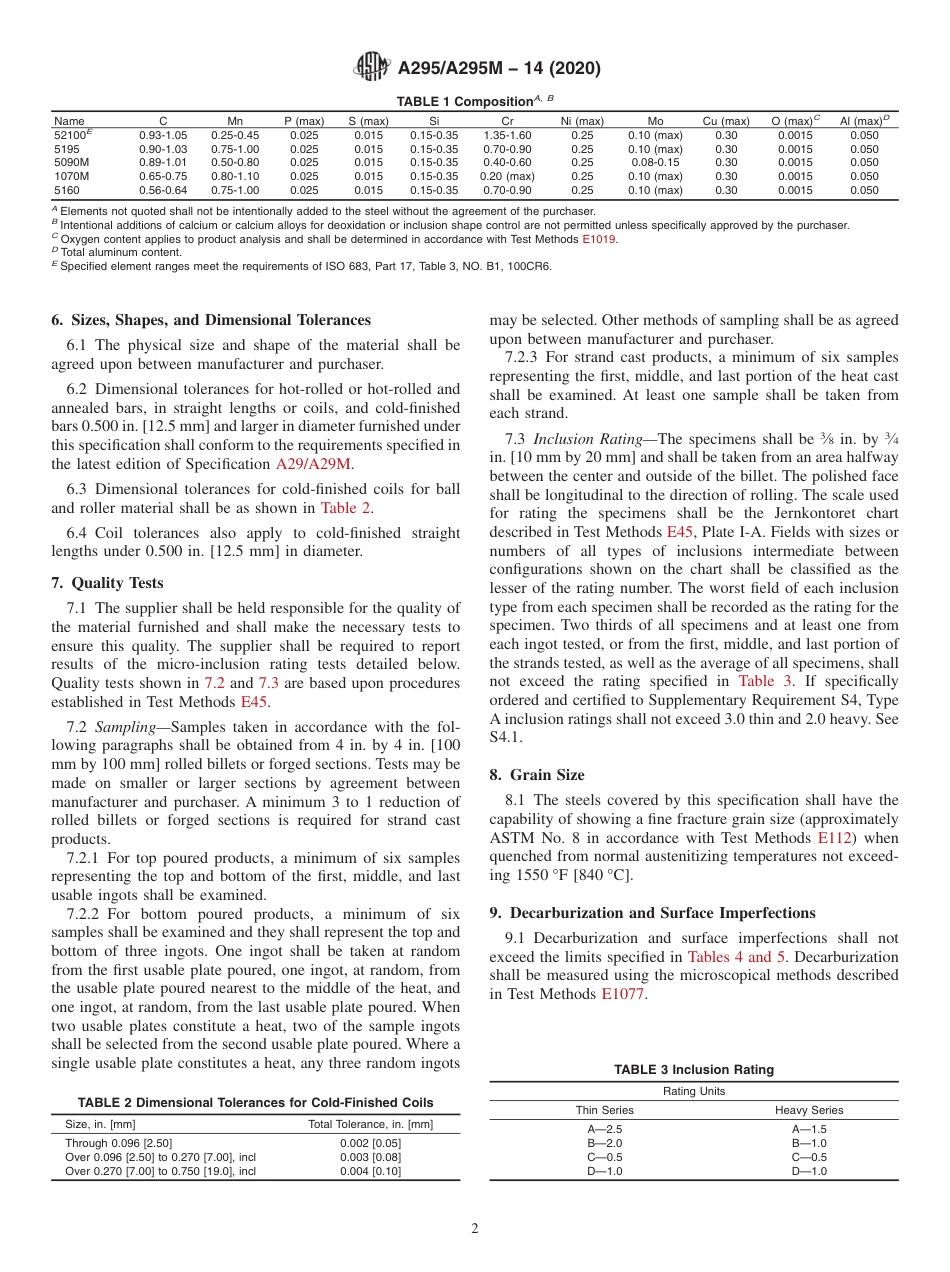 ASTM A295 - A 295M - 14 (2020).pdf_第2页