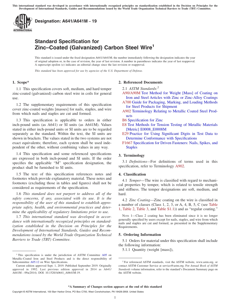 ASTM A641 - A 641M - 19.pdf_第1页