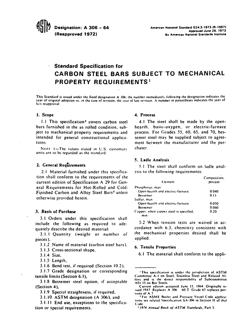 ASTM A306 - 64 (1972) scan.pdf_第1页
