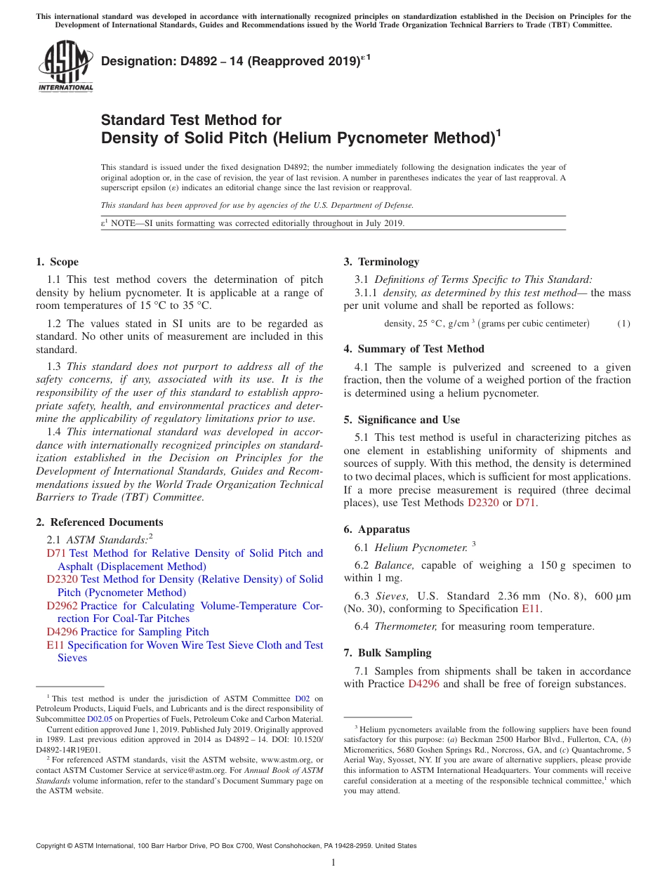 ASTM D4892 - 14 (2019)e1.pdf_第1页