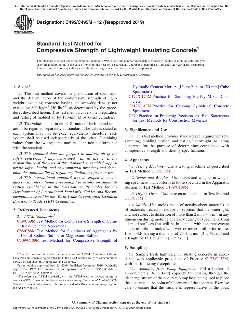 ASTM C495 - C 495M - 12 (2019).pdf_第1页