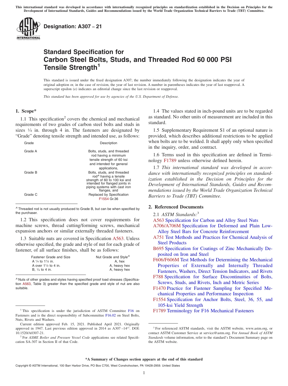 ASTM A307 - 21.pdf_第1页