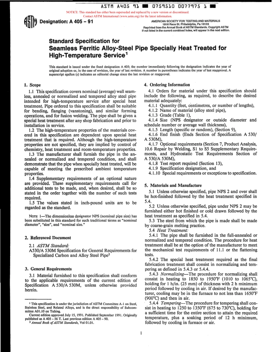 ASTM A405 - 91 scan.pdf_第1页