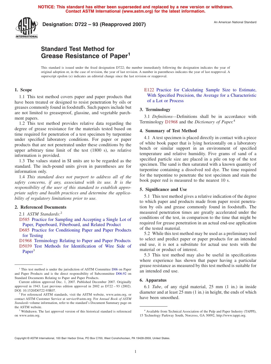 ASTM D722 - 93 (2007).pdf_第1页