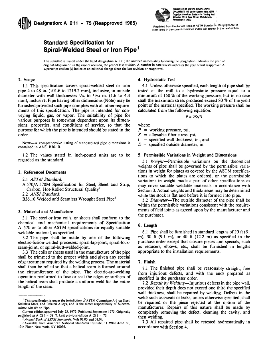 ASTM A211 - 75 (1985) scan.pdf_第1页