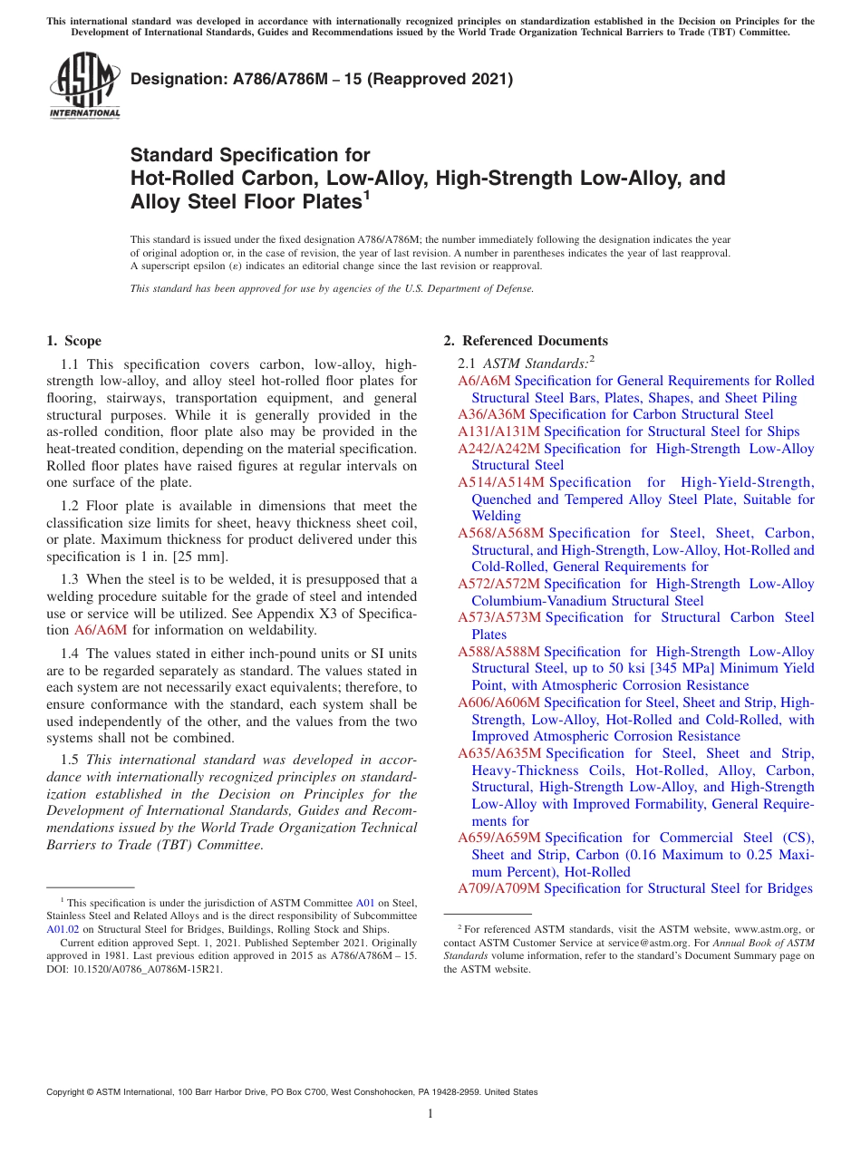 ASTM A786 - A 786M - 15 (2021).pdf_第1页