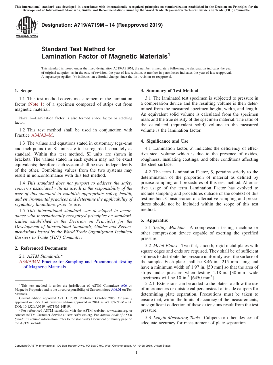 ASTM A719 - A 719M - 14 (2019).pdf_第1页
