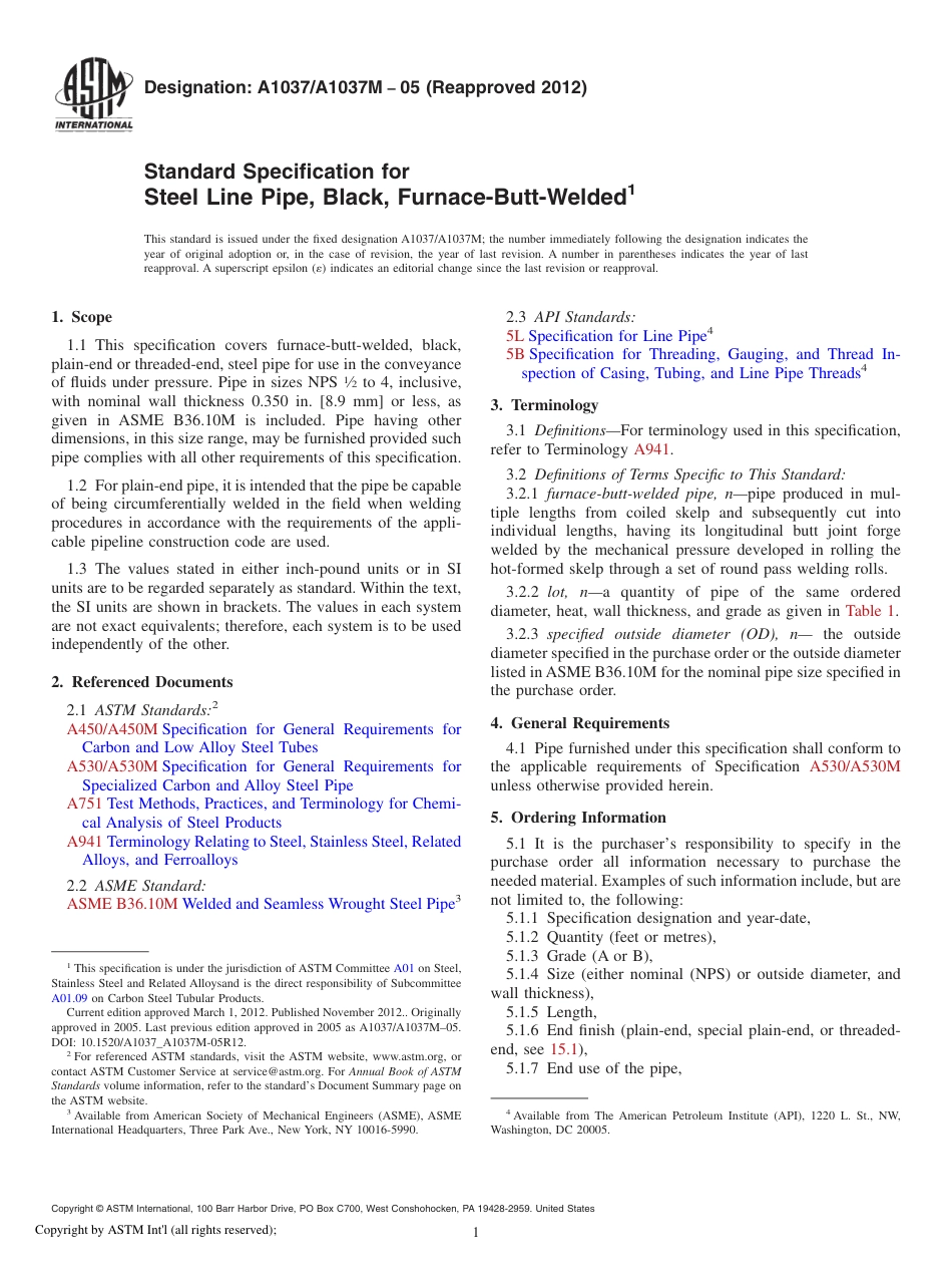 ASTM A1037 - A 1037M - 05 (2012).pdf_第1页