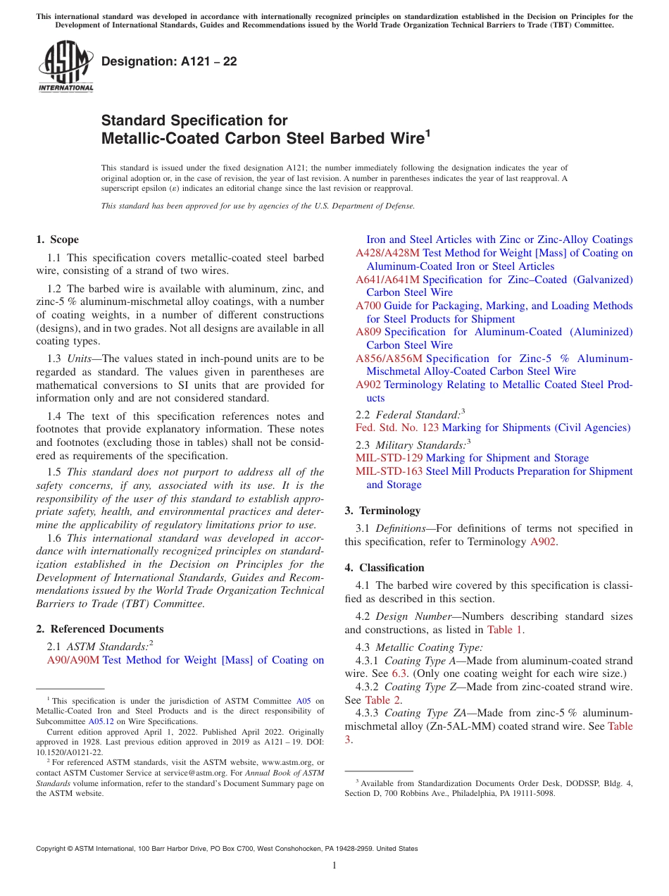 ASTM A121 - 22.pdf_第1页