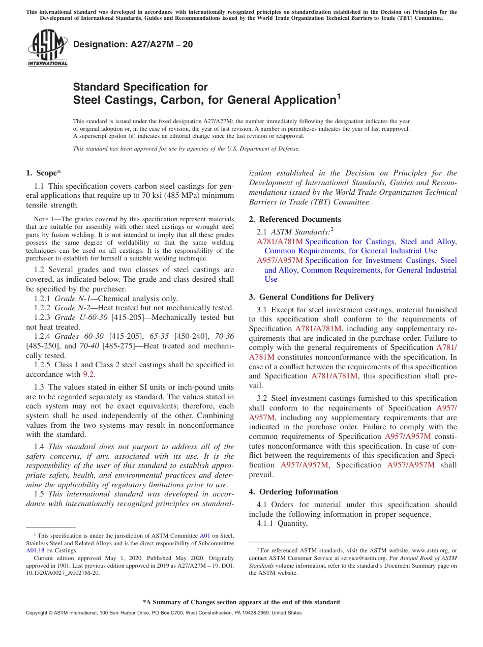 ASTM A27 - A 27M - 20.pdf_第1页
