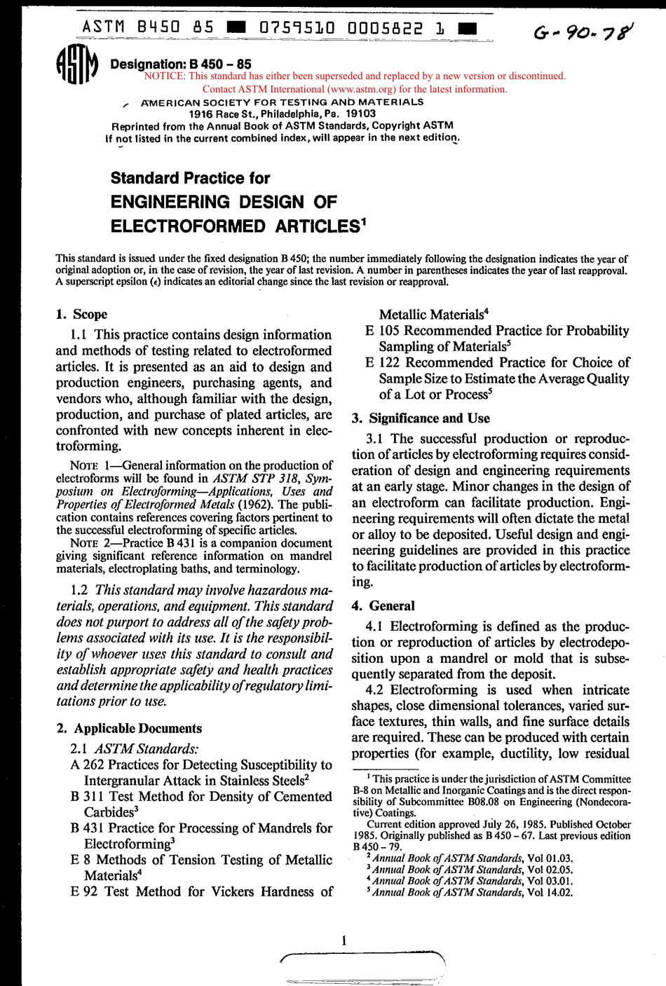 ASTM B450 - 85 scan.pdf_第1页