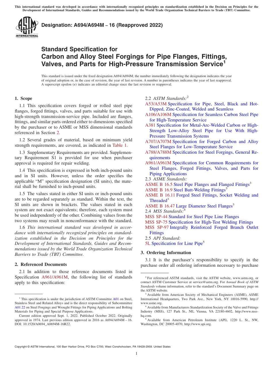 ASTM A694 - A 694M - 16 (2022).pdf_第1页