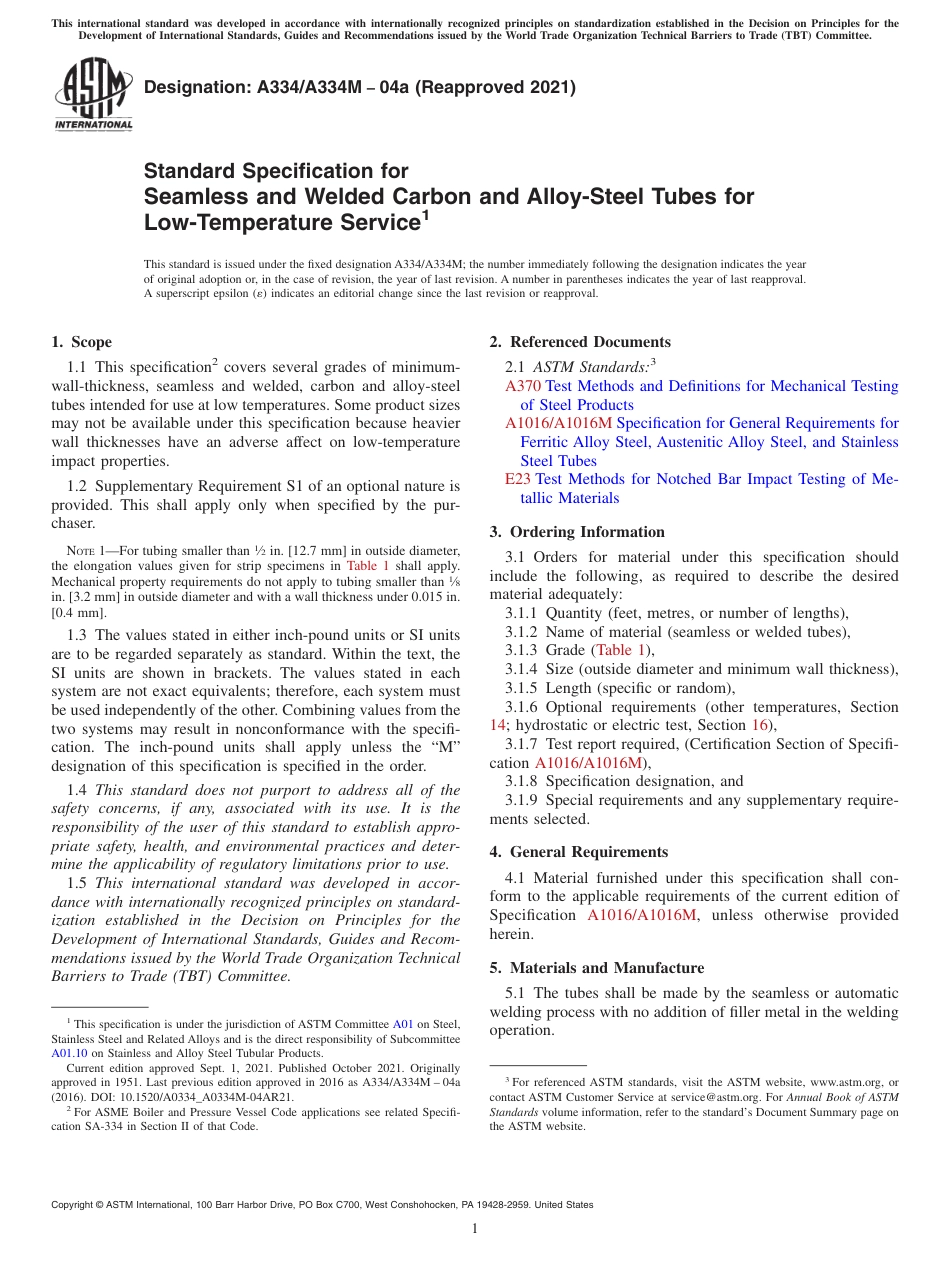 ASTM A334 - A 334M - 04a (2021).pdf_第1页