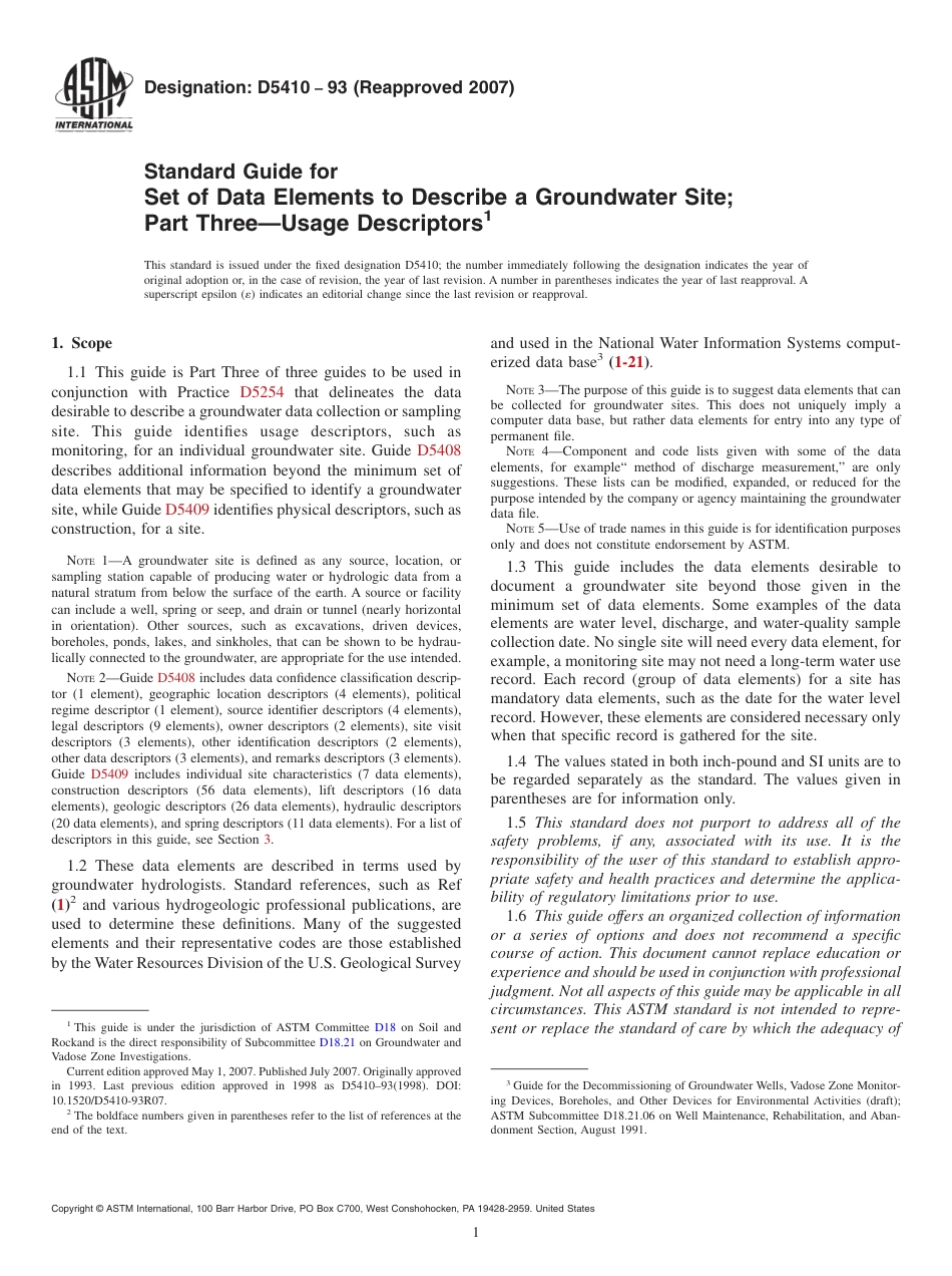 ASTM D5410 - 93 (2007).pdf_第1页