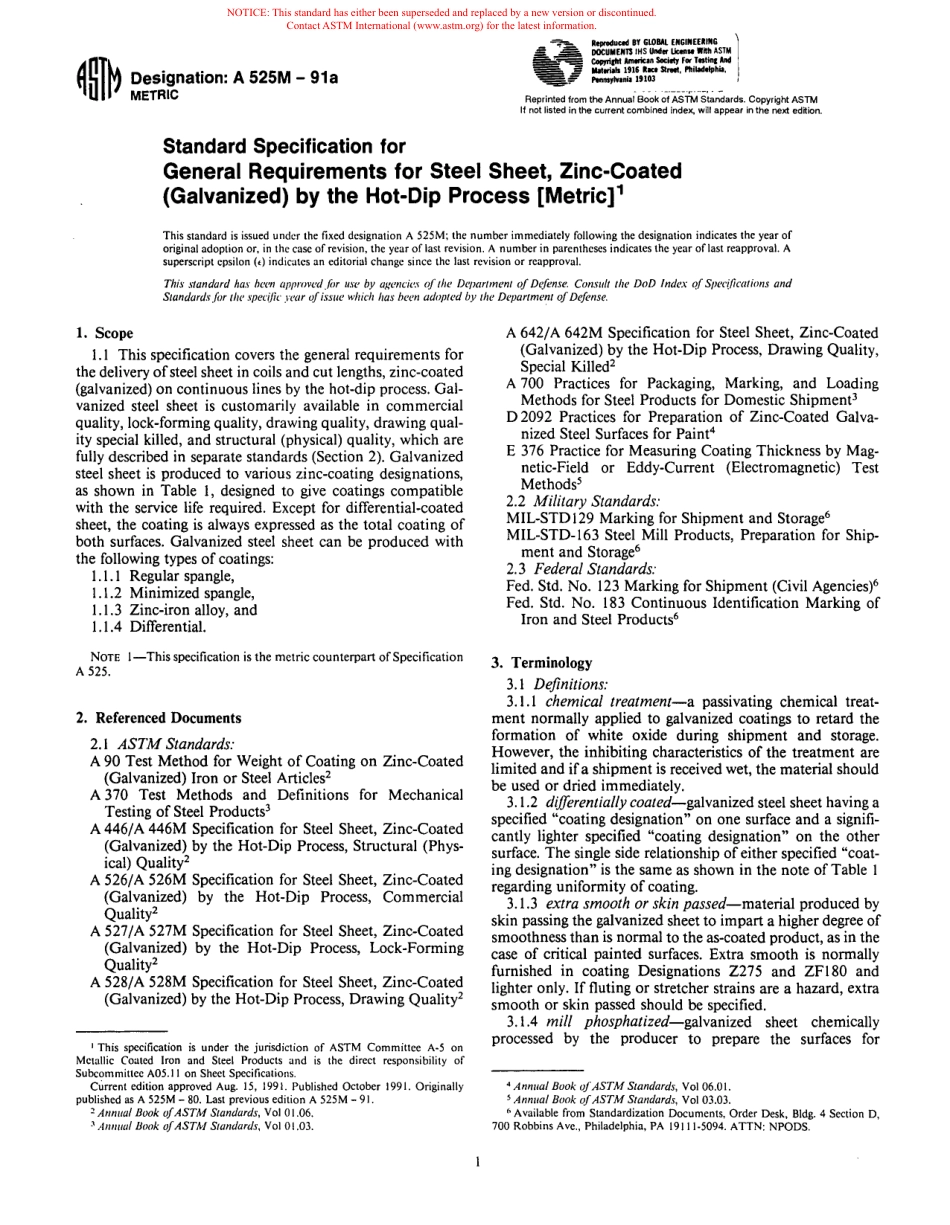 ASTM A525M - 91a scan.pdf_第1页
