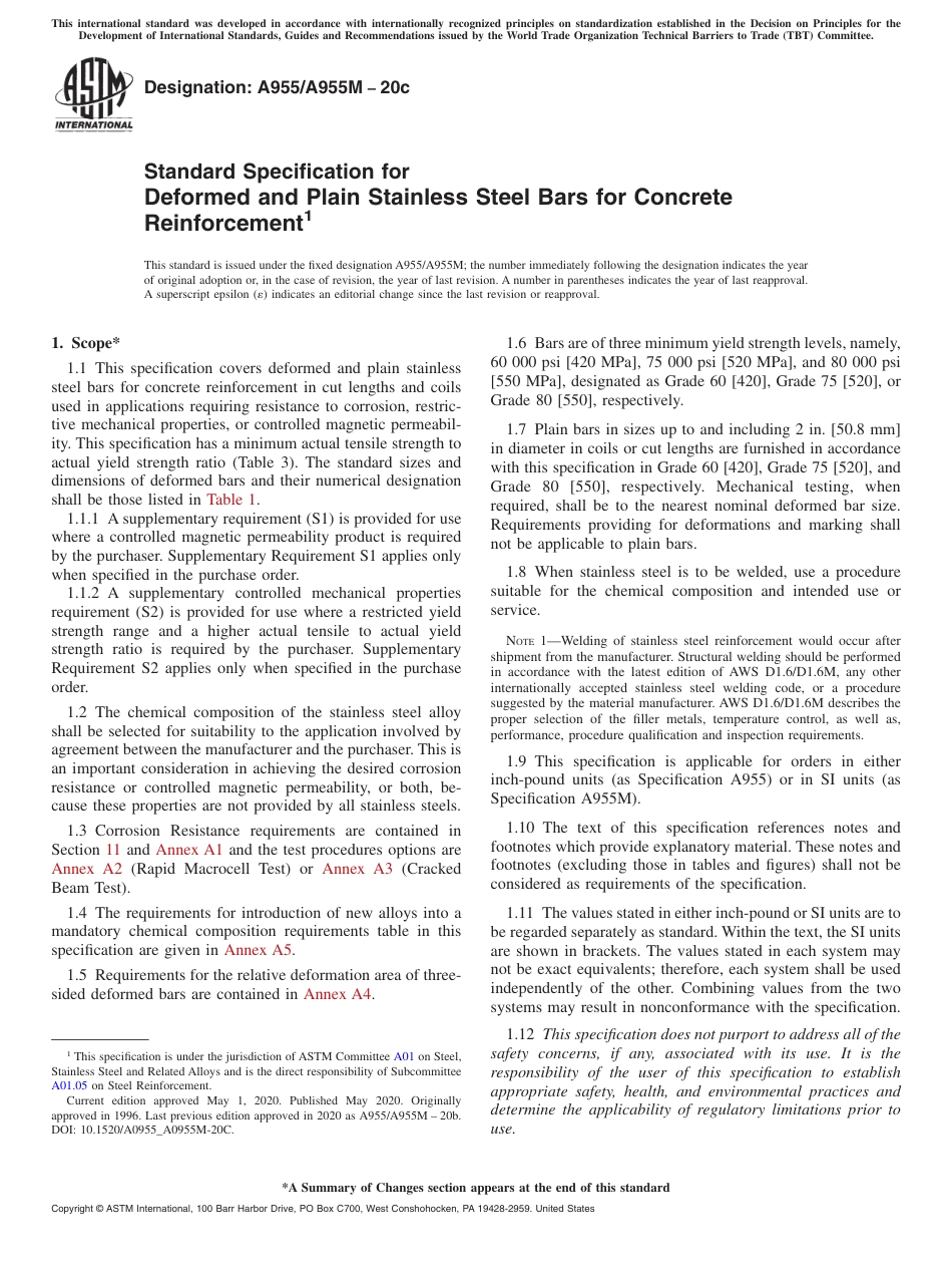 ASTM A955 - A 955M - 20c.pdf_第1页