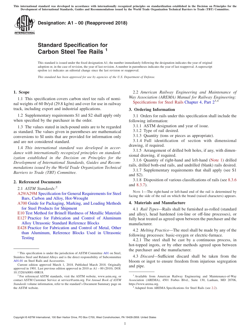 ASTM A1 - 00 (2018).pdf_第1页
