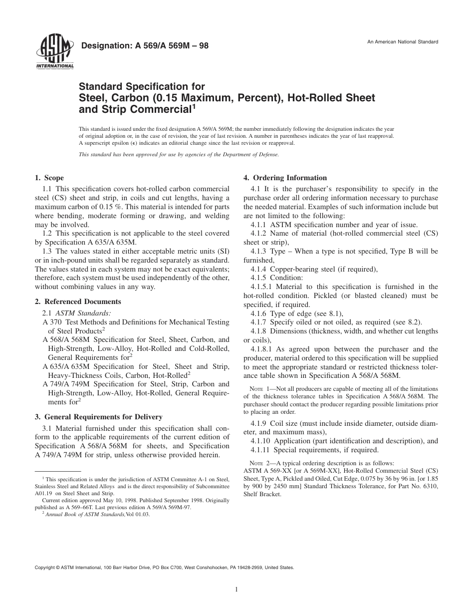 ASTM A569 - A 569M - 98.pdf_第1页
