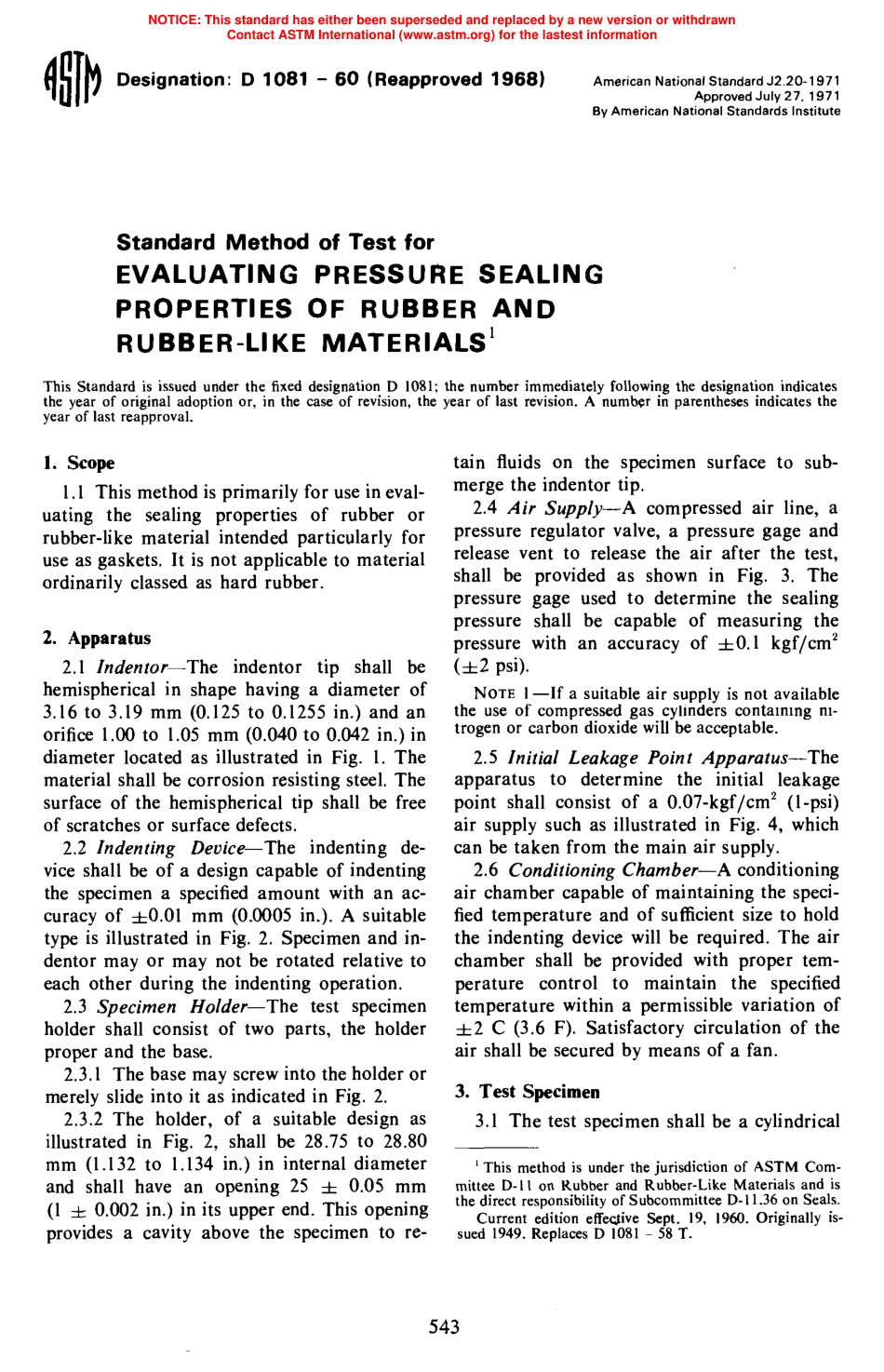 ASTM D1081 - 60 (1968) scan.pdf_第1页